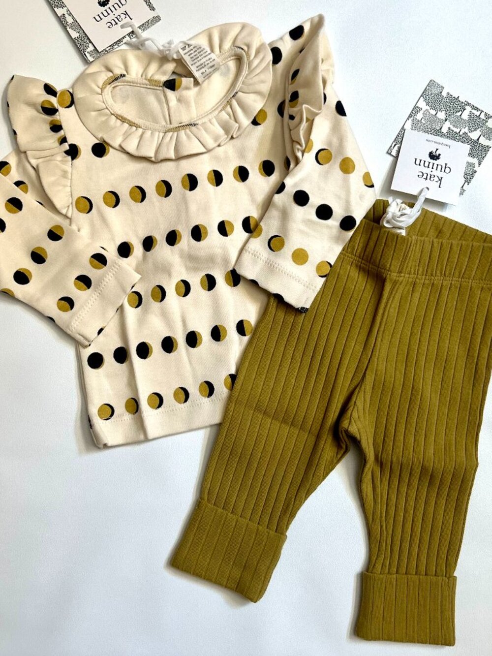 NWT Kate Quinn 3-6M Moon Phase Baby Outfit Fall Organic Cotton 2pc